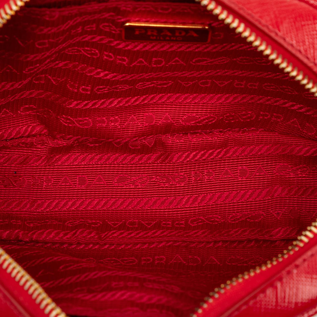 Prada Saffiano Vernice Bow Camera Bag - Red