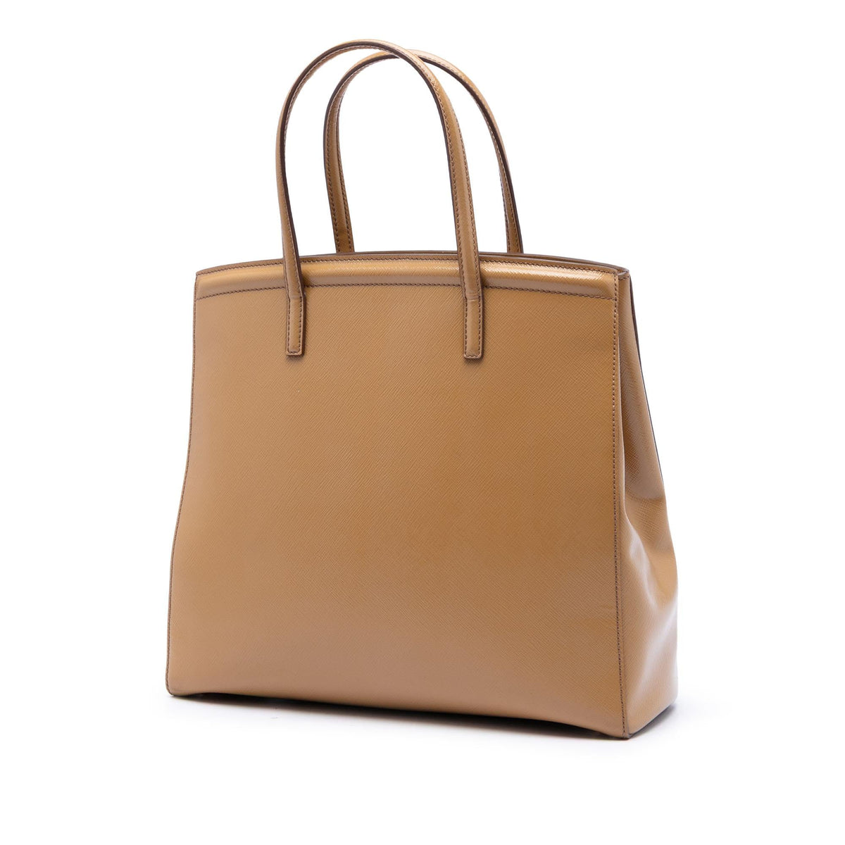 Prada Saffiano Vernice Parabole Satchel - Brown