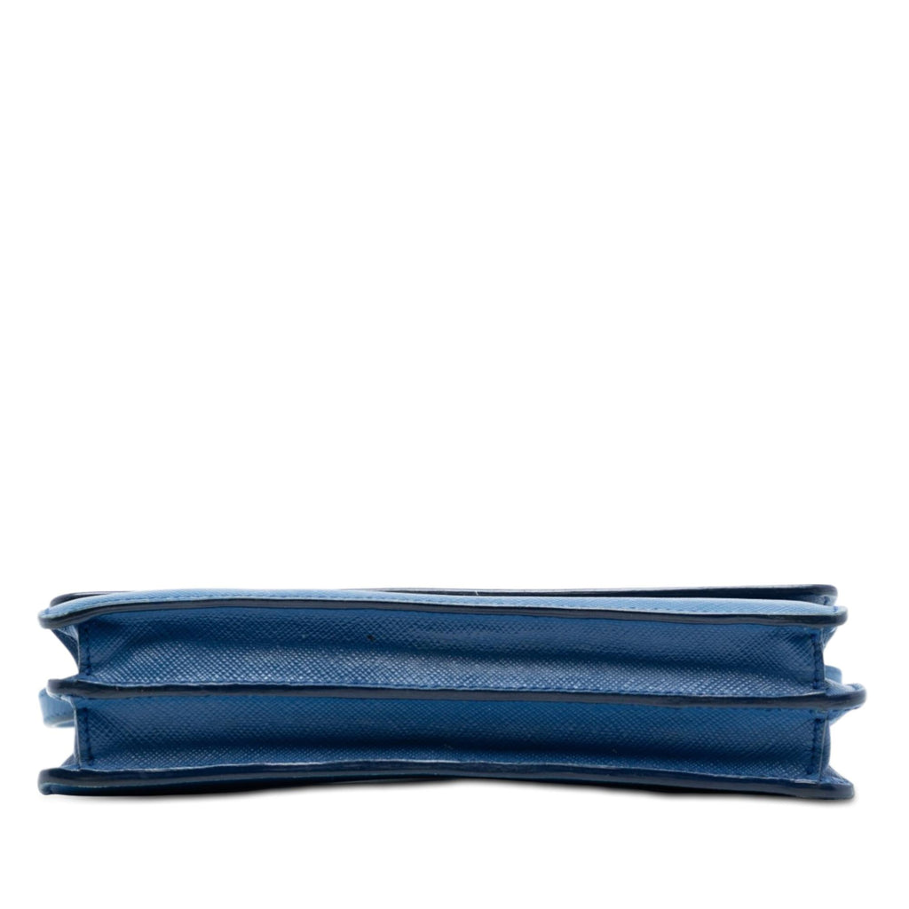 Prada Saffiano Wallet on Strap - Blue