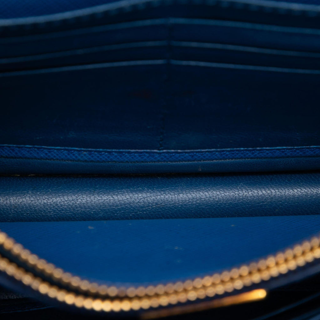 Prada Saffiano Wallet on Strap - Blue