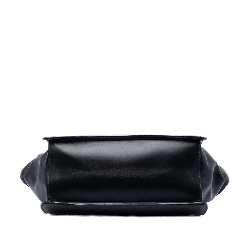 Prada Saffiano and City Calf Light Frame Crossbody Bag - Black