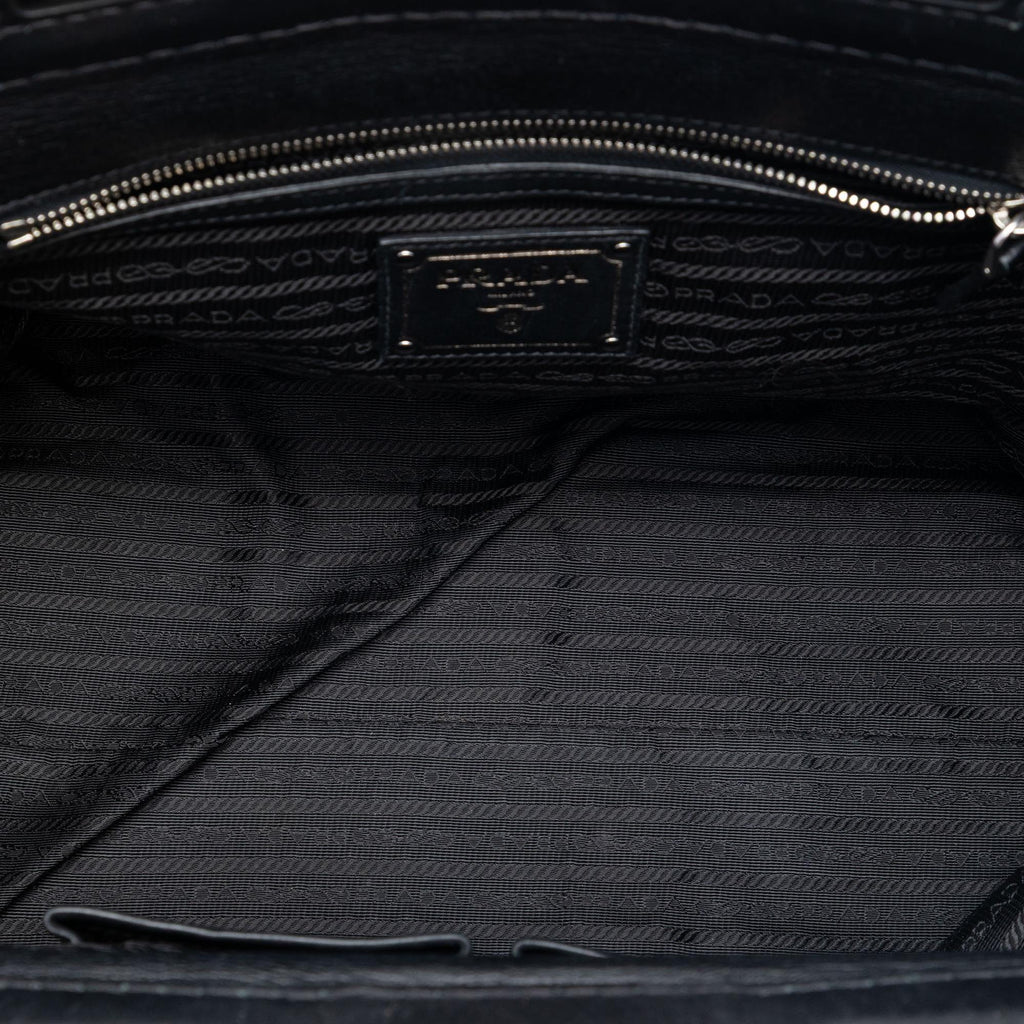 Prada Sfumato Vernice Naplak Frame Satchel - Brown
