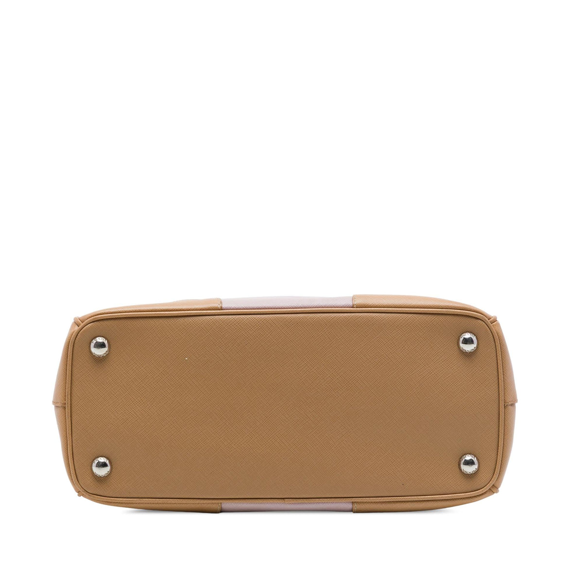 Prada Small Bicolor Saffiano Galleria Double Zip Satchel - Beige/Pink