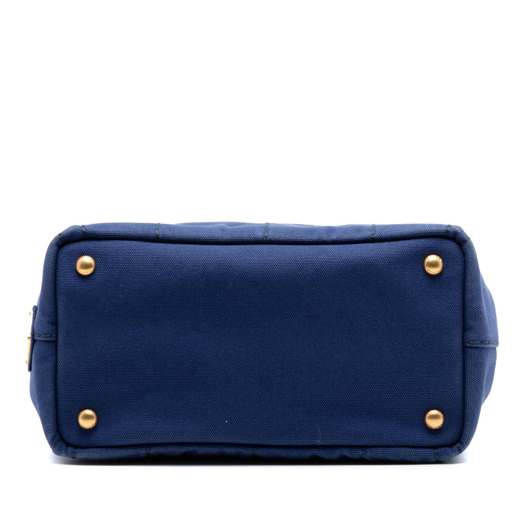 Prada Small Canvas Canapa Logo Satchel - Blue