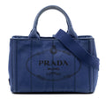 Prada Small Canvas Canapa Logo Satchel - Blue