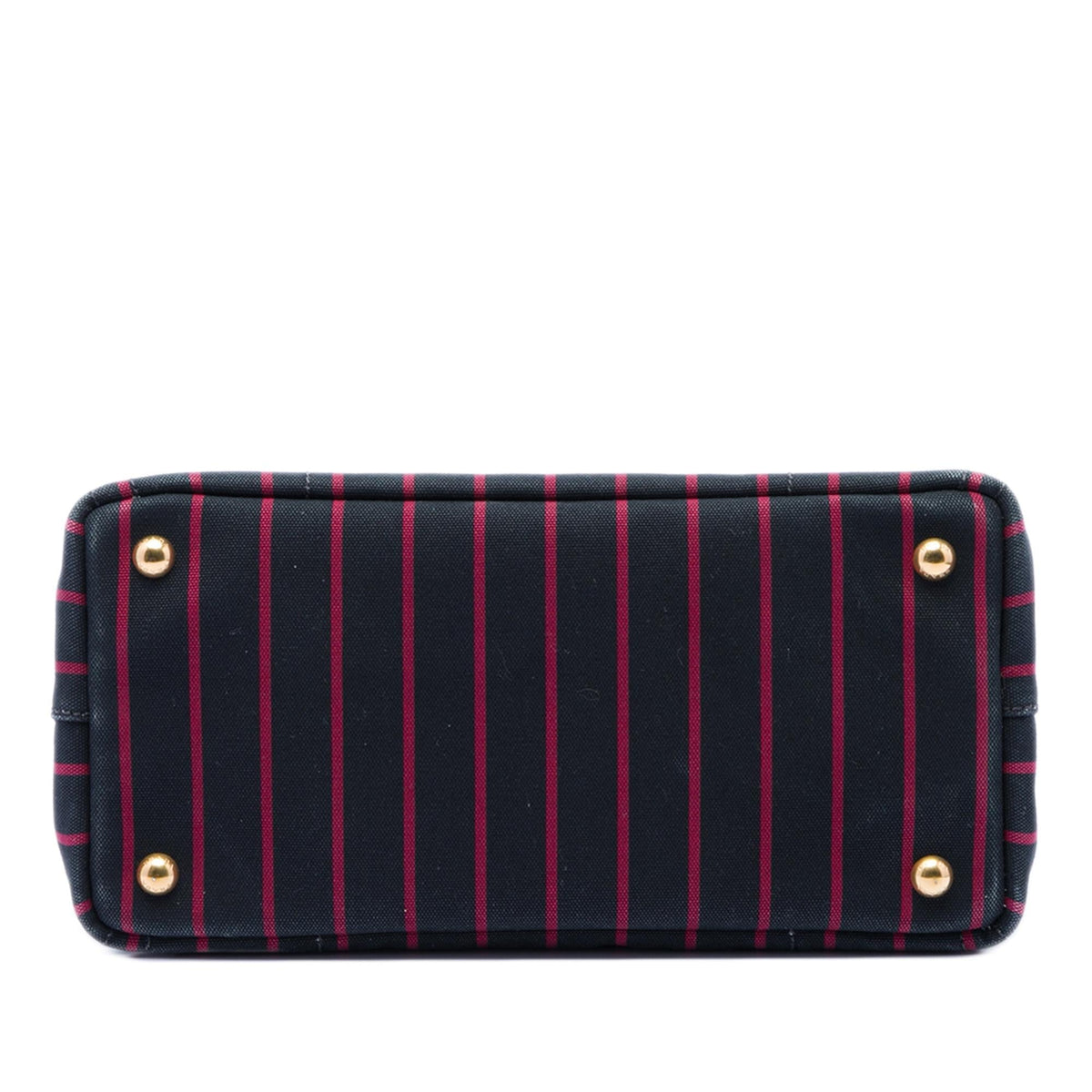 Prada Small Canvas Canapa Logo Stripes Satchel - Black