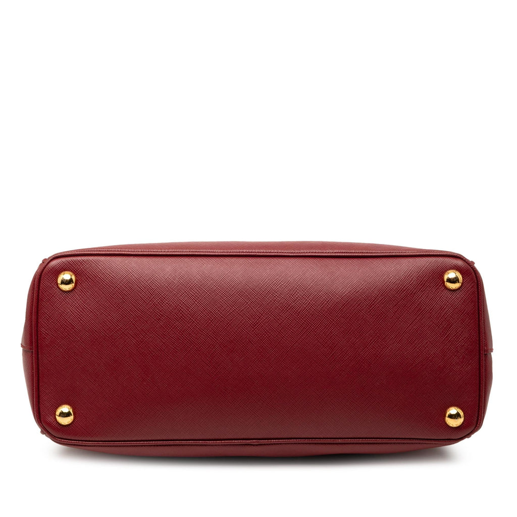 Prada Small Saffiano Lux Galleria Double Zip Satchel - Red