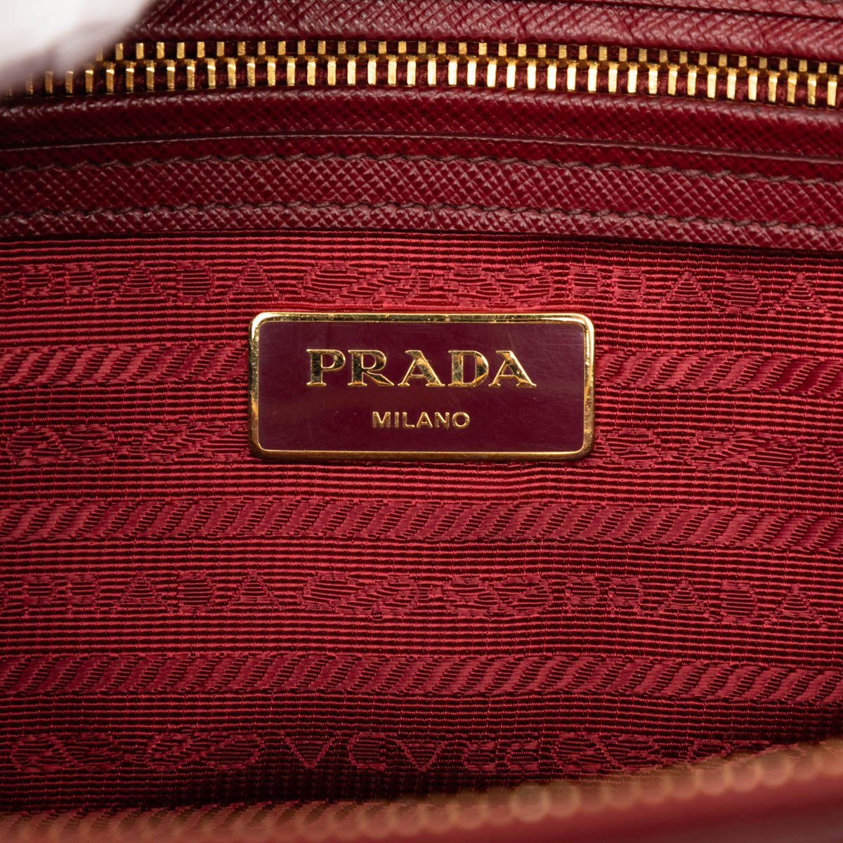 Prada Small Saffiano Lux Galleria Double Zip Satchel - Red