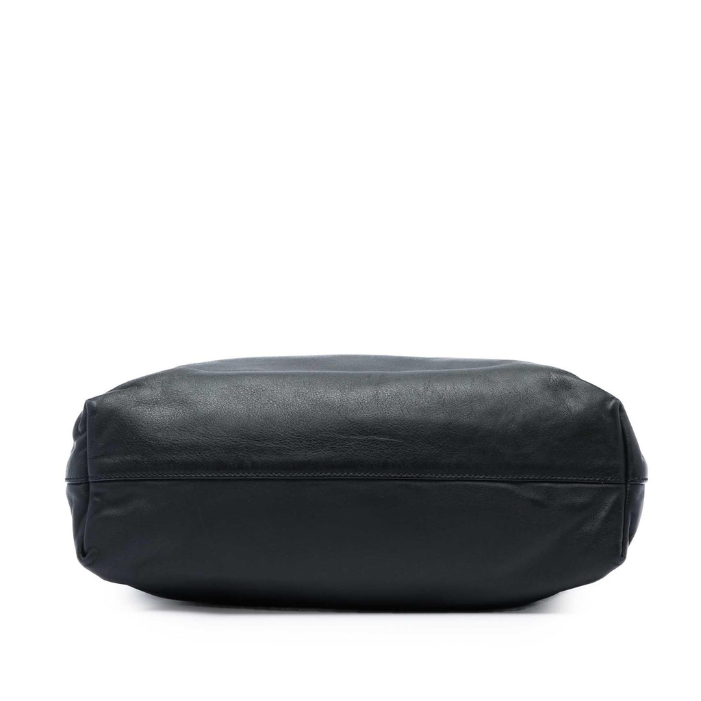 Prada Soft Calf Open Convertible Tote Bag - Black