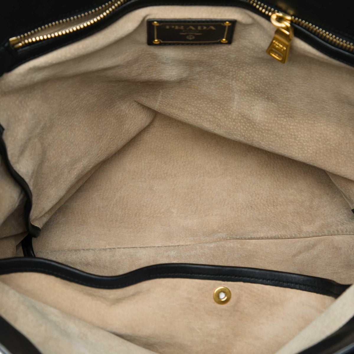 Prada Soft Calf Open Convertible Tote Bag - Black