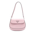 Prada Spazzolato Leather Cleo Flap Shoulder Bag - Pink