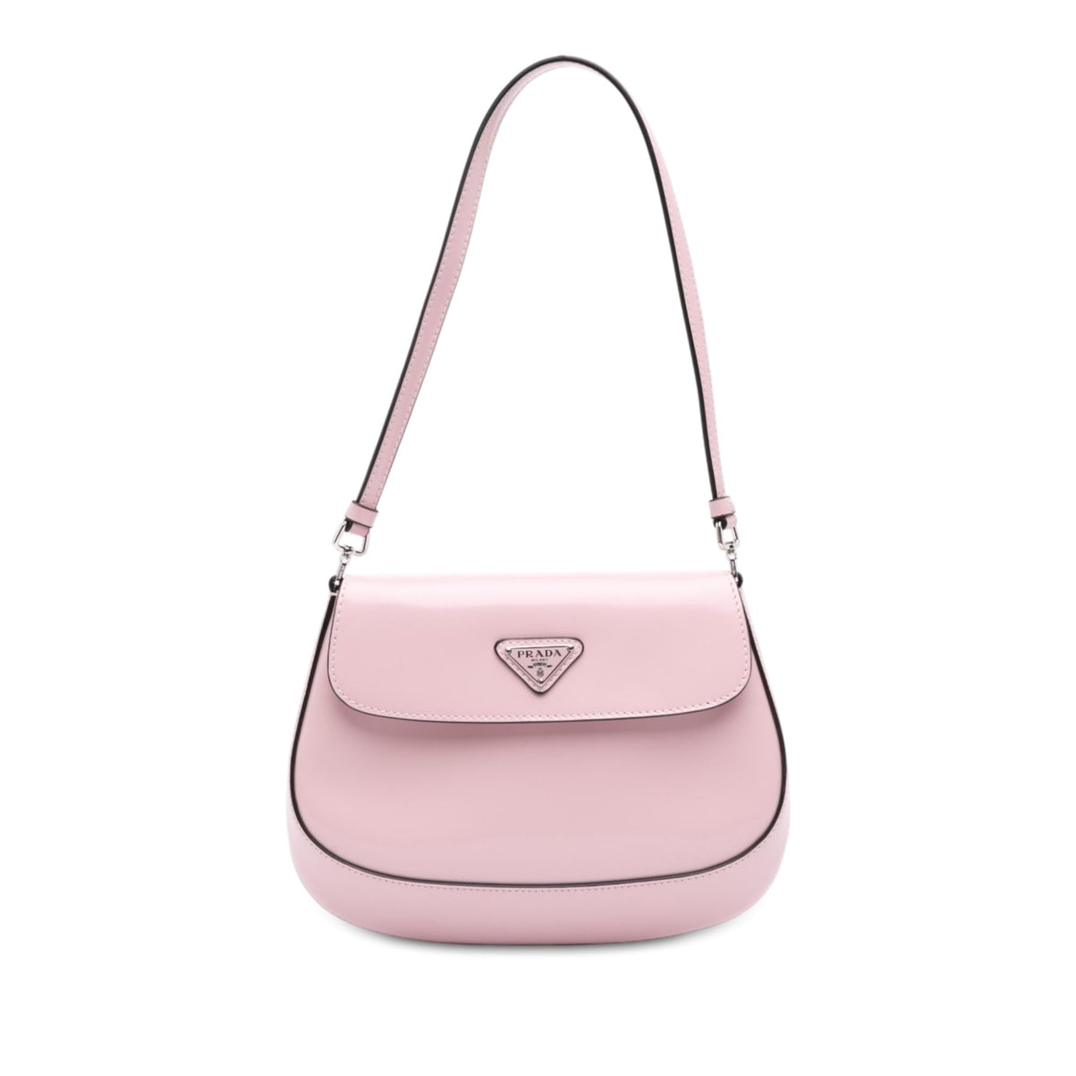Prada Spazzolato Leather Cleo Flap Shoulder Bag - Pink