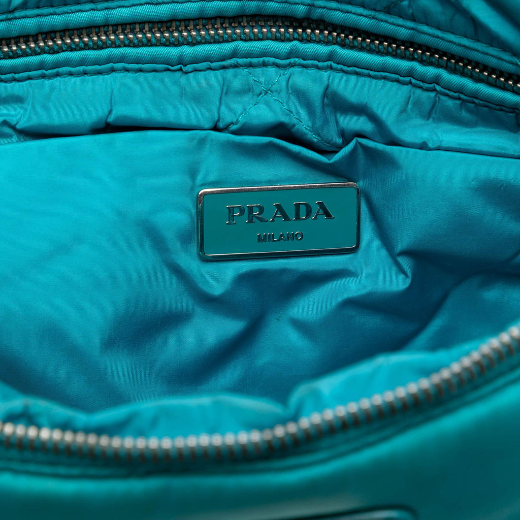 Prada Tessuto Bomber Clutch - Blue