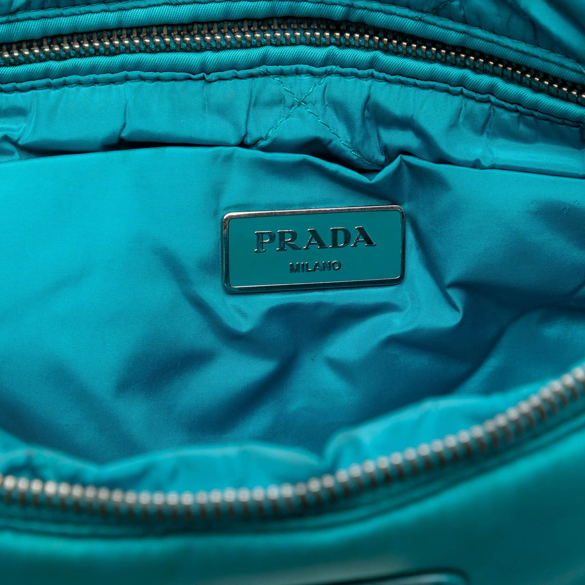 Prada Tessuto Bomber Clutch - Blue