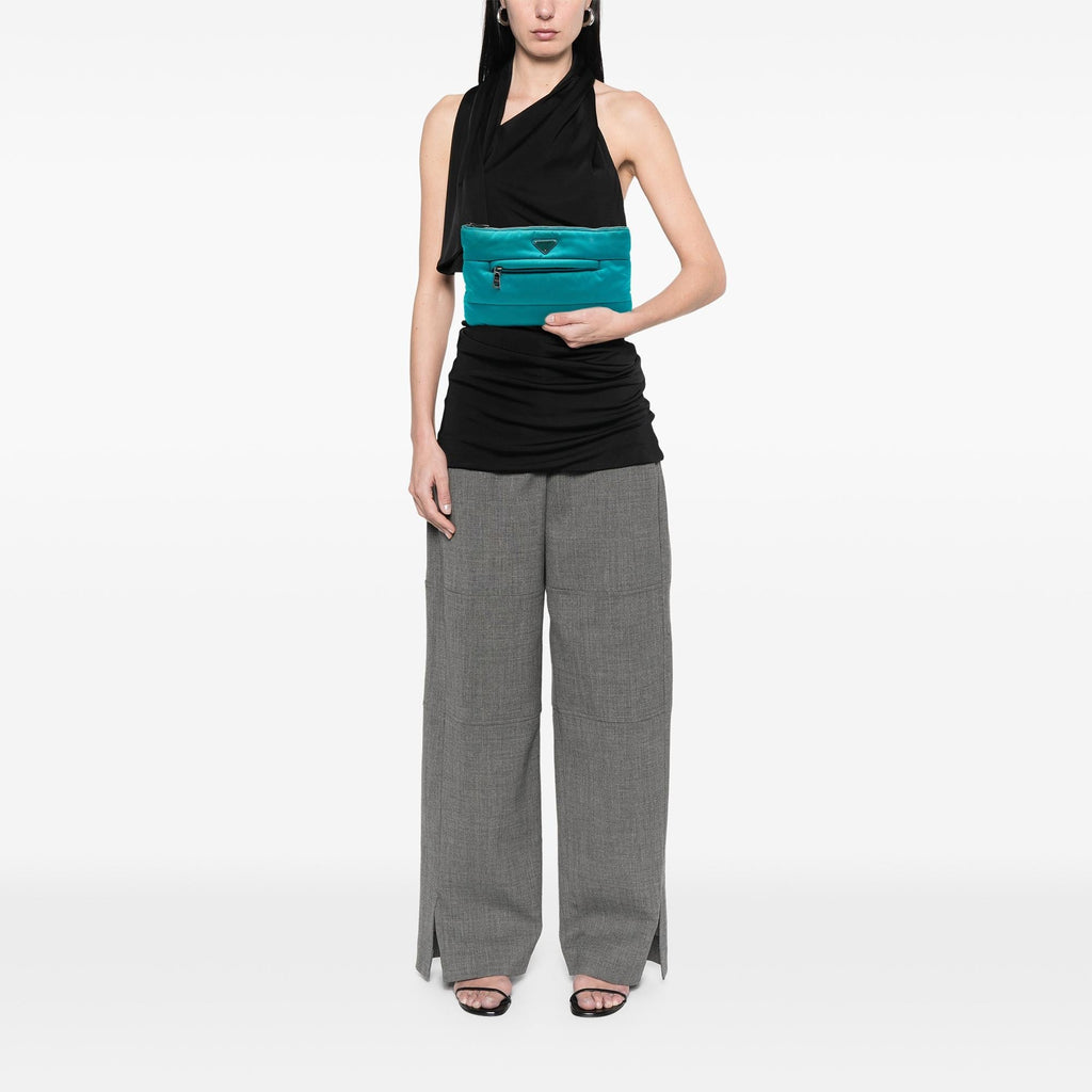 Prada Tessuto Bomber Clutch - Blue