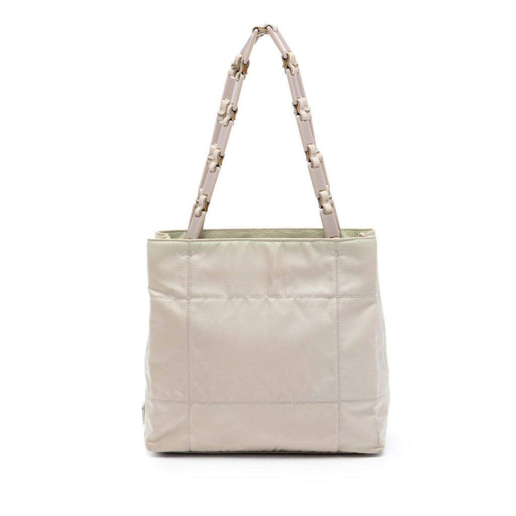 Prada Tessuto Chain Shoulder Bag - Beige