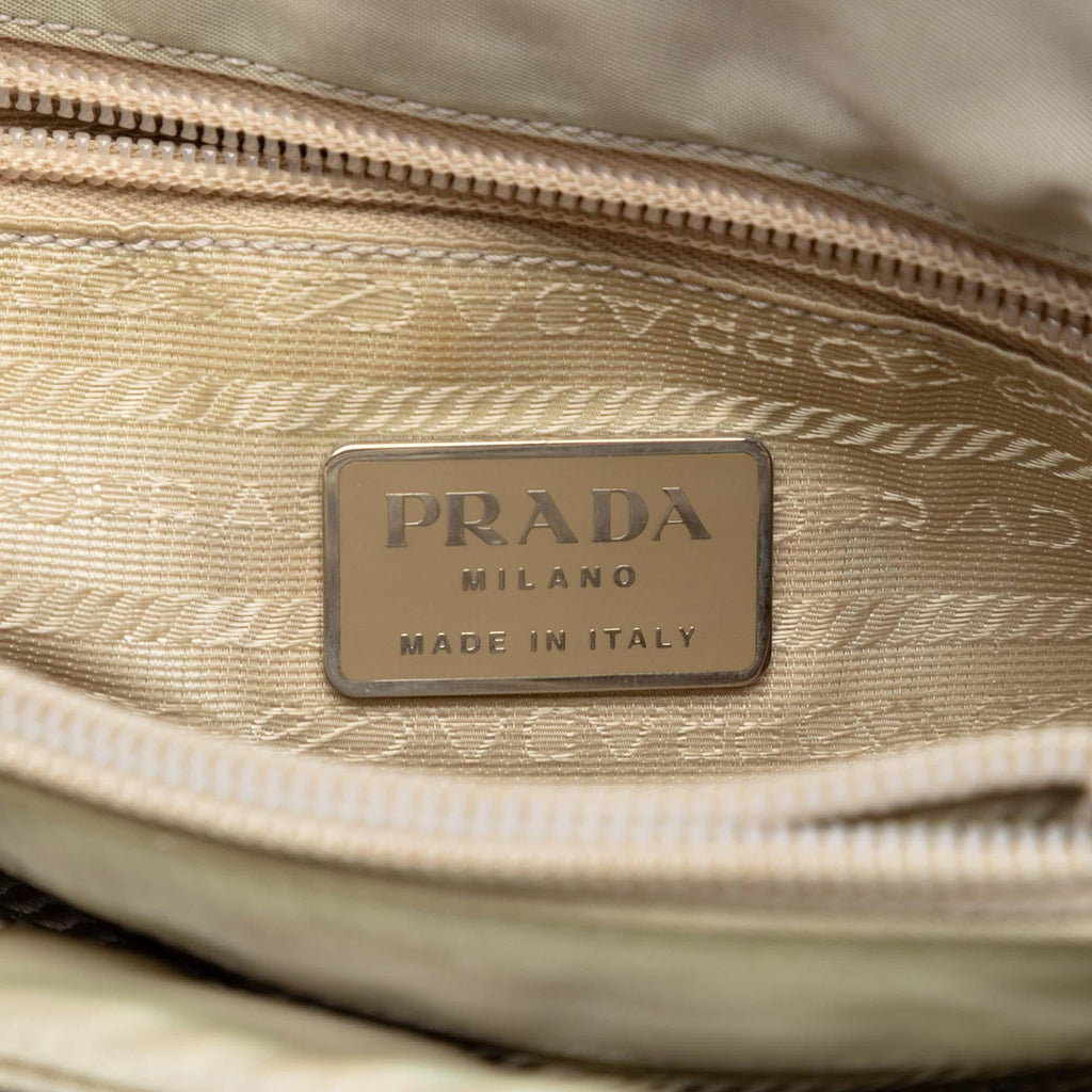 Prada Tessuto Chain Shoulder Bag - Beige