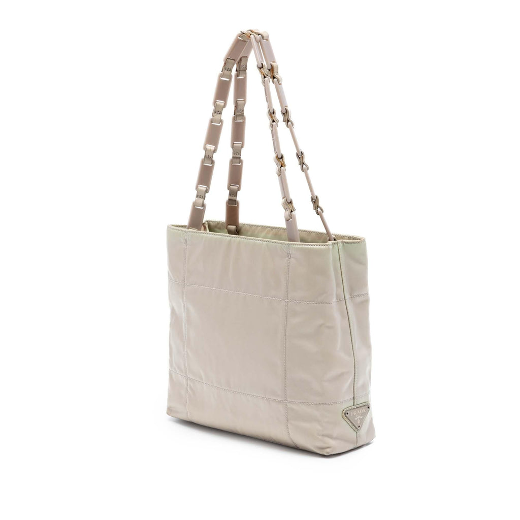 Prada Tessuto Chain Shoulder Bag - Beige