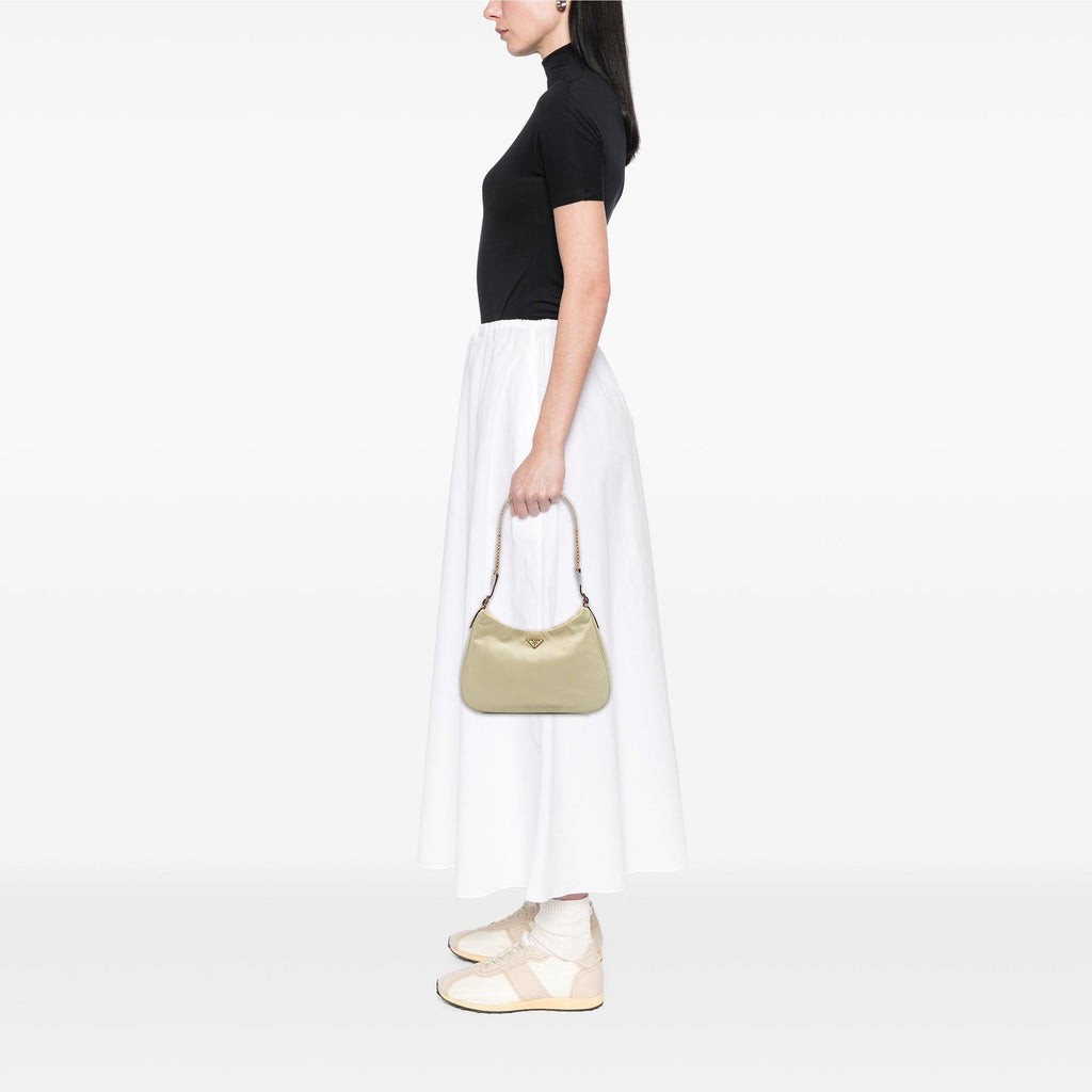 Prada Tessuto Chain Shoulder Bag - Brown