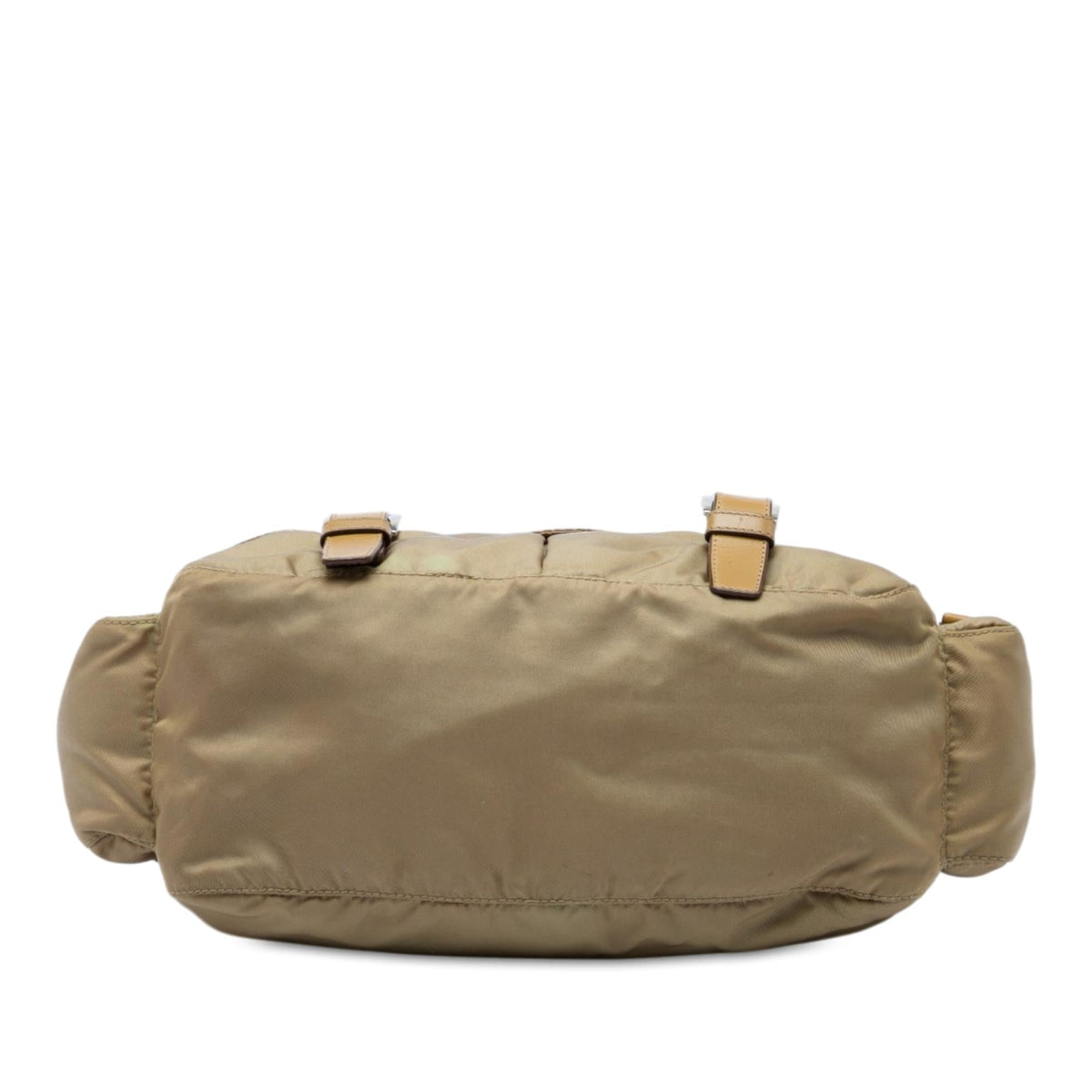 Prada Tessuto Double Buckle Messenger Bag - Beige