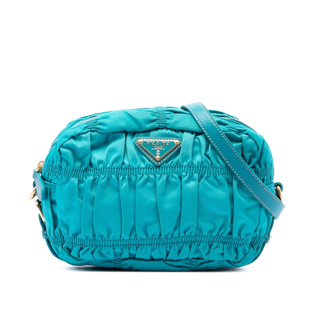 Prada Tessuto Gaufre Crossbody Bag - Blue