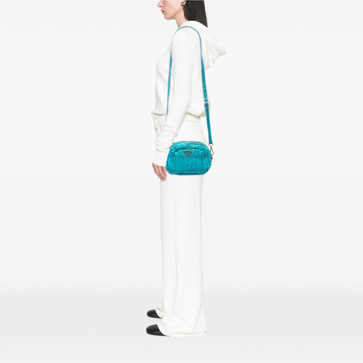 Prada Tessuto Gaufre Crossbody Bag - Blue