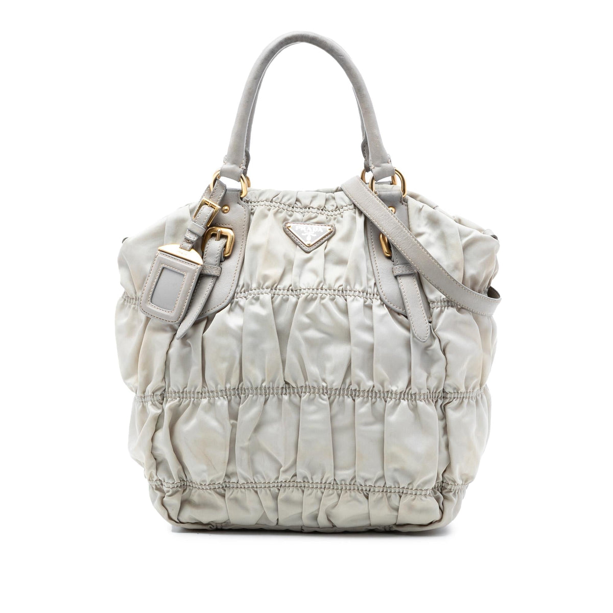 Prada Tessuto Gaufre Satchel - Grey