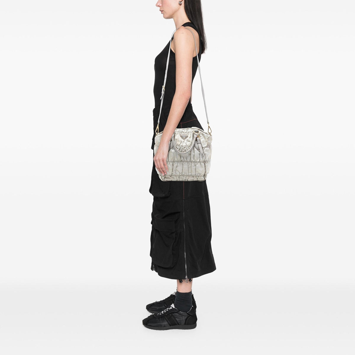 Prada Tessuto Gaufre Satchel - Grey