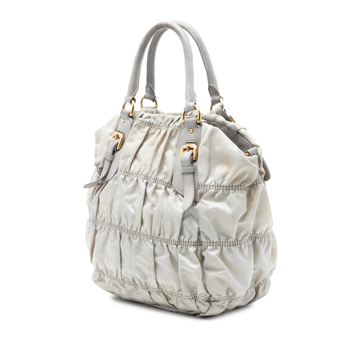 Prada Tessuto Gaufre Satchel - Grey
