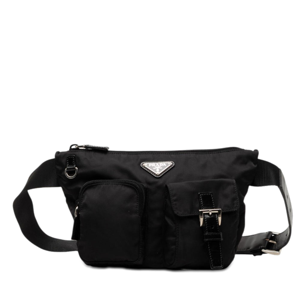 Prada Tessuto Multi Pocket Belt Bag - Black