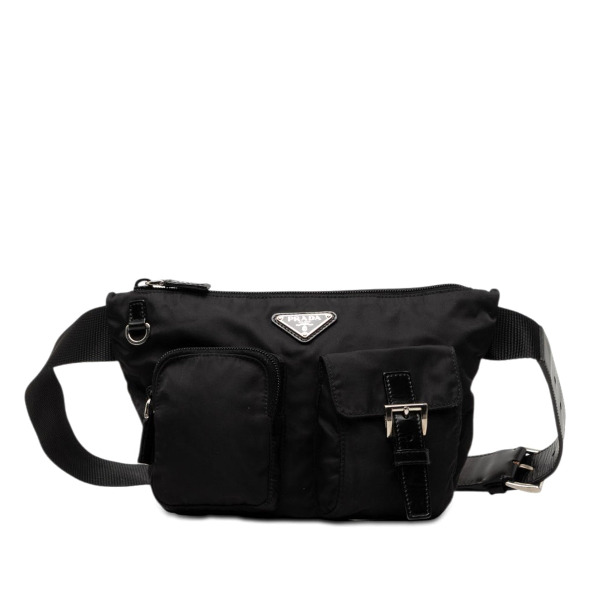 Prada Tessuto Multi Pocket Belt Bag - Black