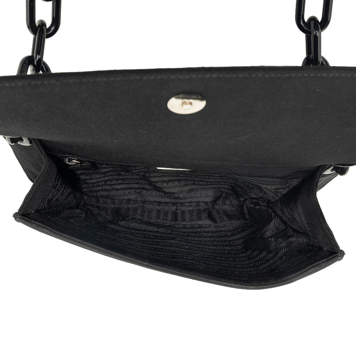 Prada Tessuto Swing Chain Shoulder Bag - Black