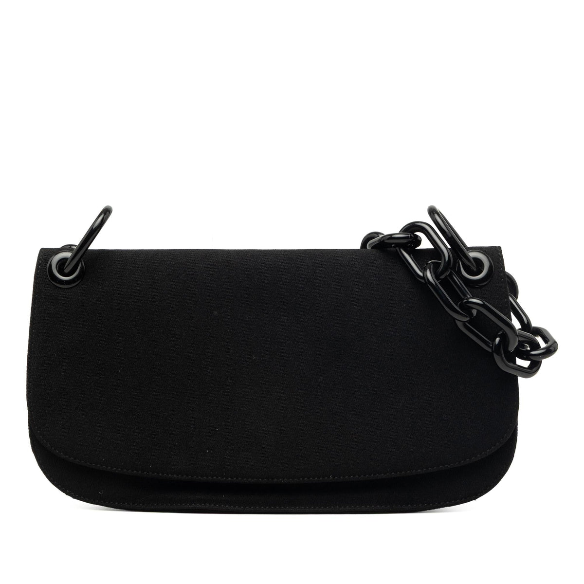 Prada Tessuto Swing Chain Shoulder Bag - Black