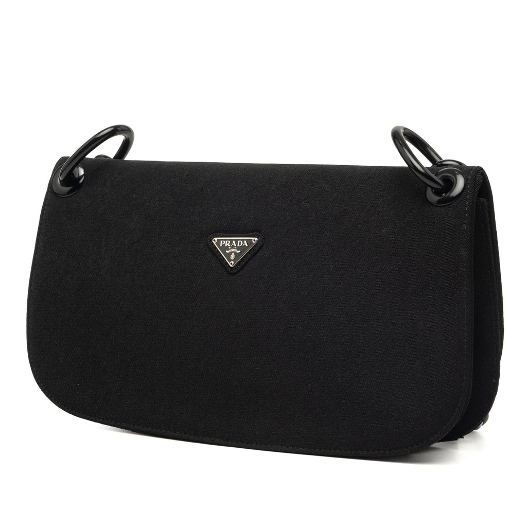 Prada Tessuto Swing Chain Shoulder Bag - Black
