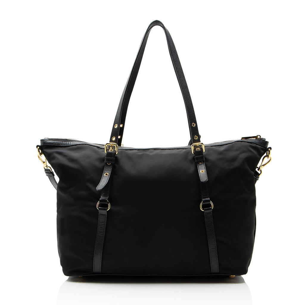 Prada Tessuto Zip Tote Bag - Black