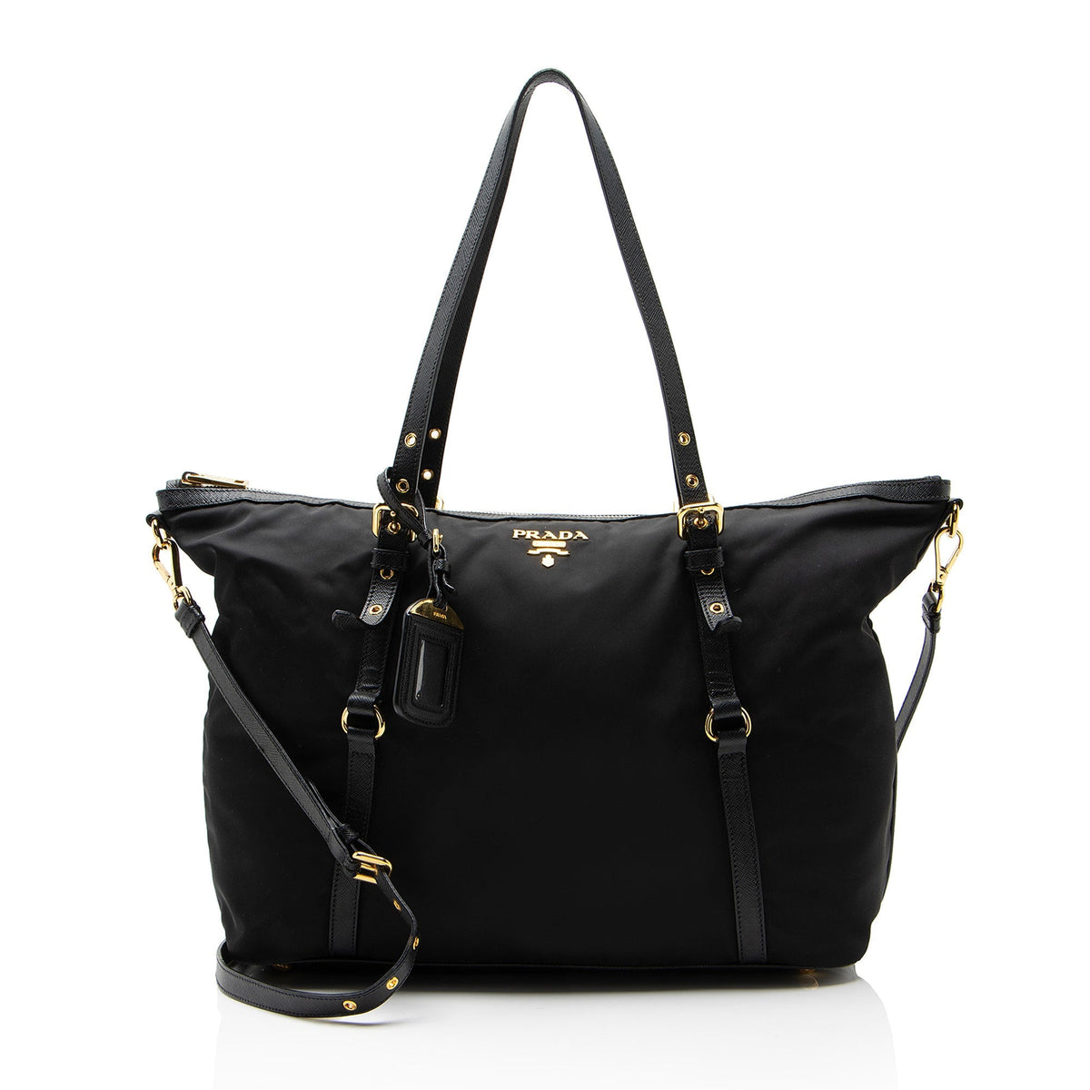Prada Tessuto Zip Tote Bag - Black