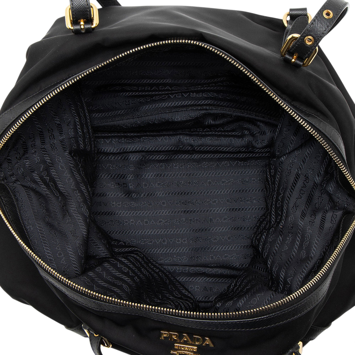 Prada Tessuto Zip Tote Bag - Black