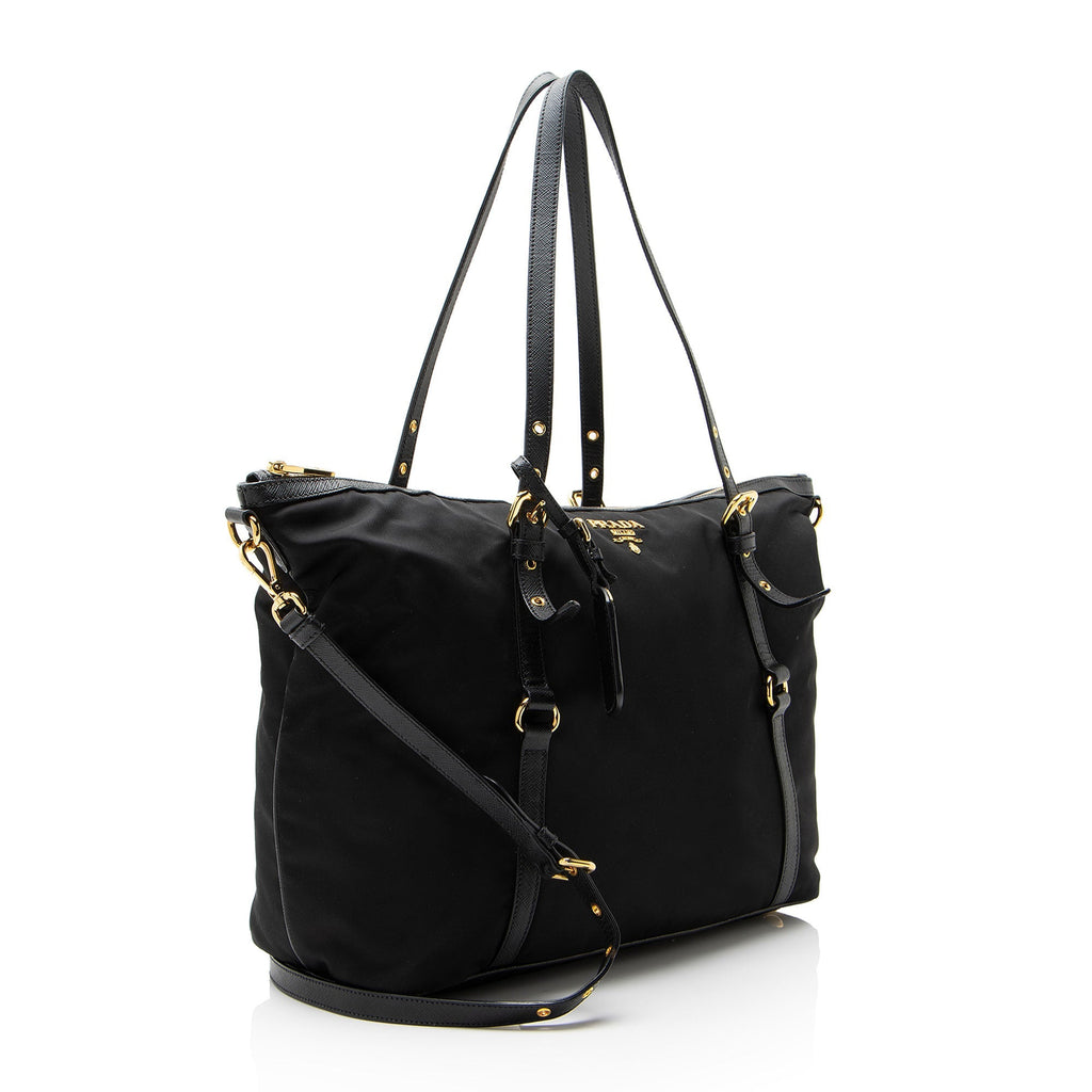 Prada Tessuto Zip Tote Bag - Black