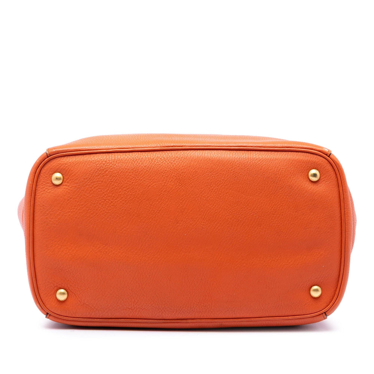 Prada Vitello Daino Open Convertible Tote Bag - Orange