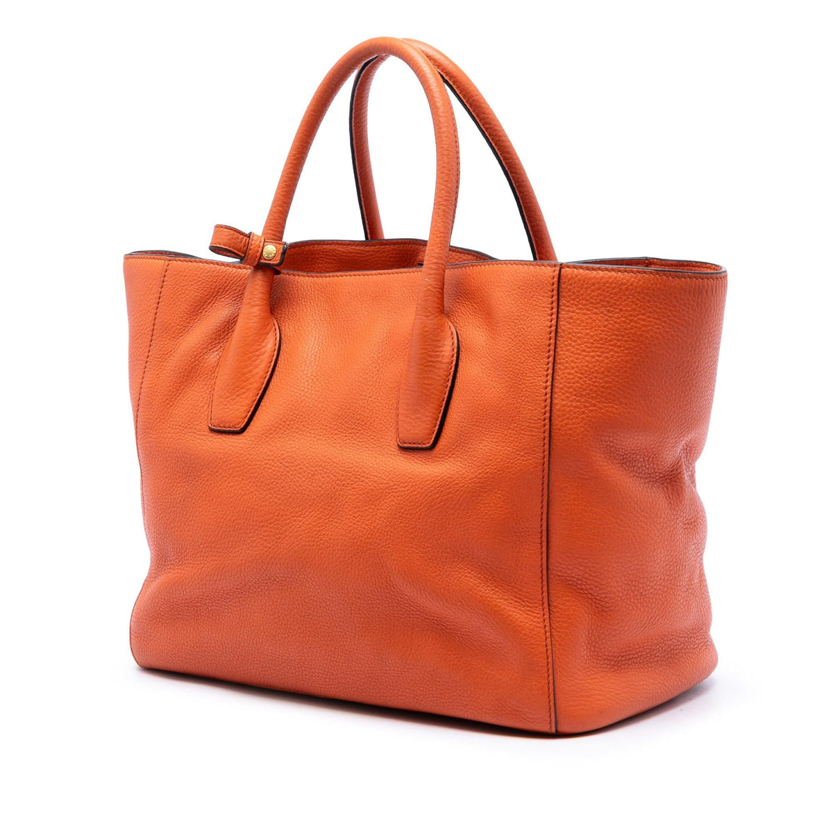 Prada Vitello Daino Open Convertible Tote Bag - Orange