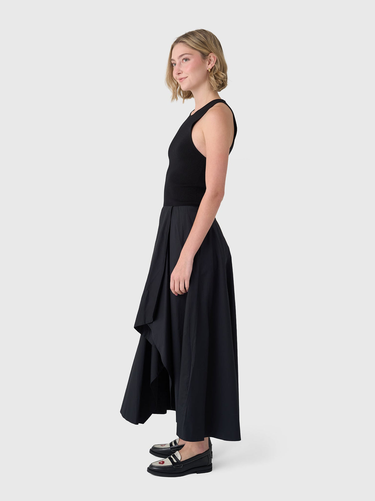 St. Agni Women's Knit Bodice Asymm Dress