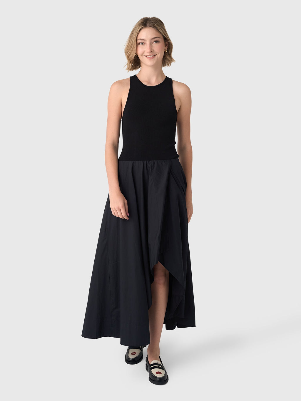 St. Agni Women's Knit Bodice Asymm Dress