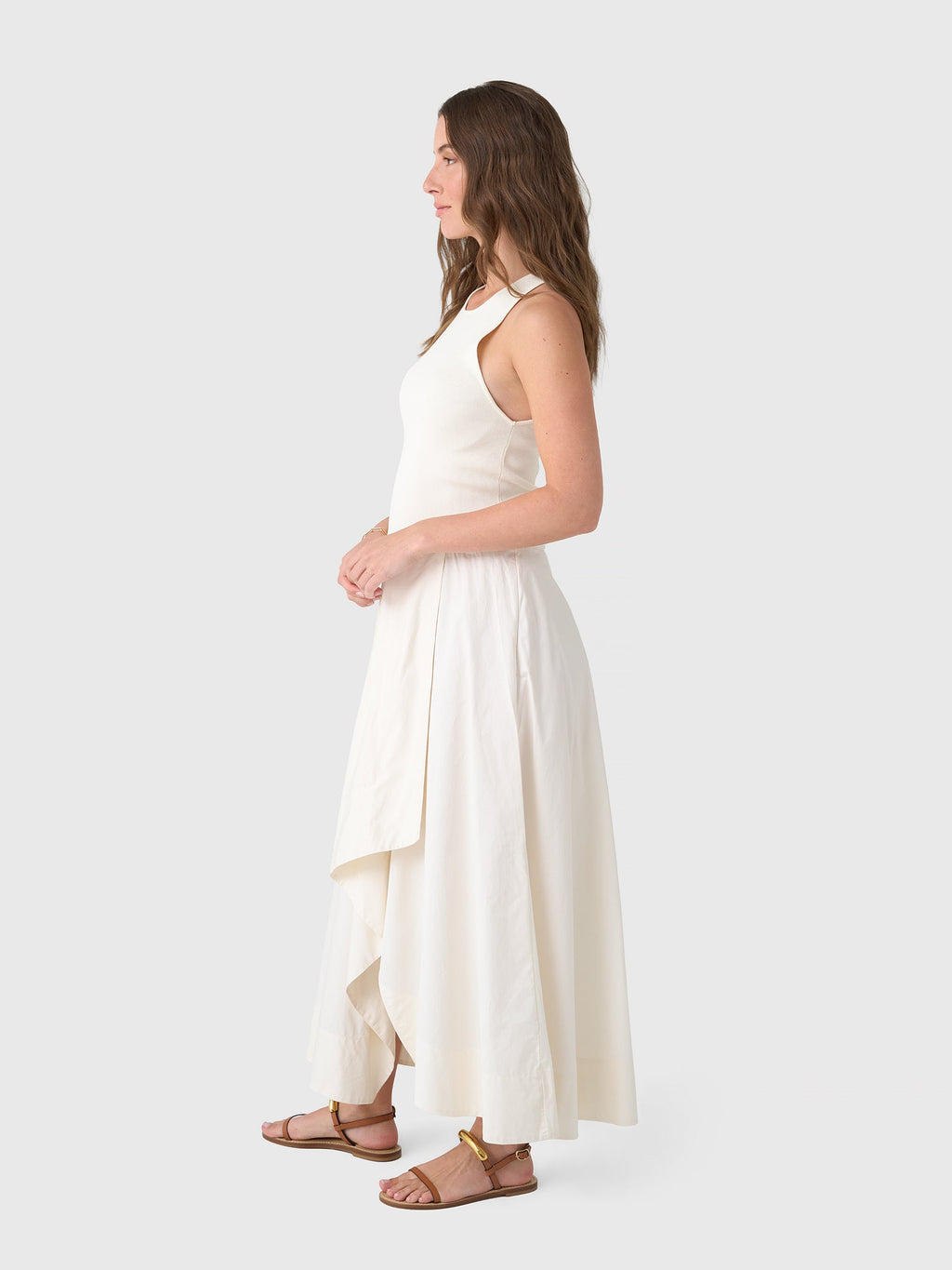 St. Agni Women's Knit Bodice Asymm Dress