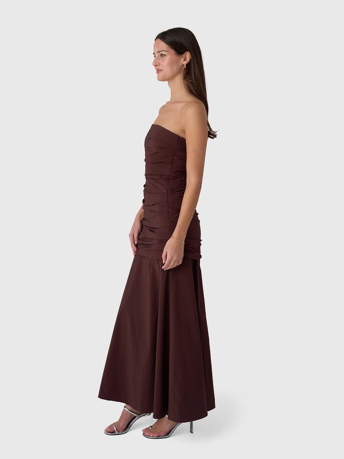 St. Agni Women's Gathered Strapless Longline Dress