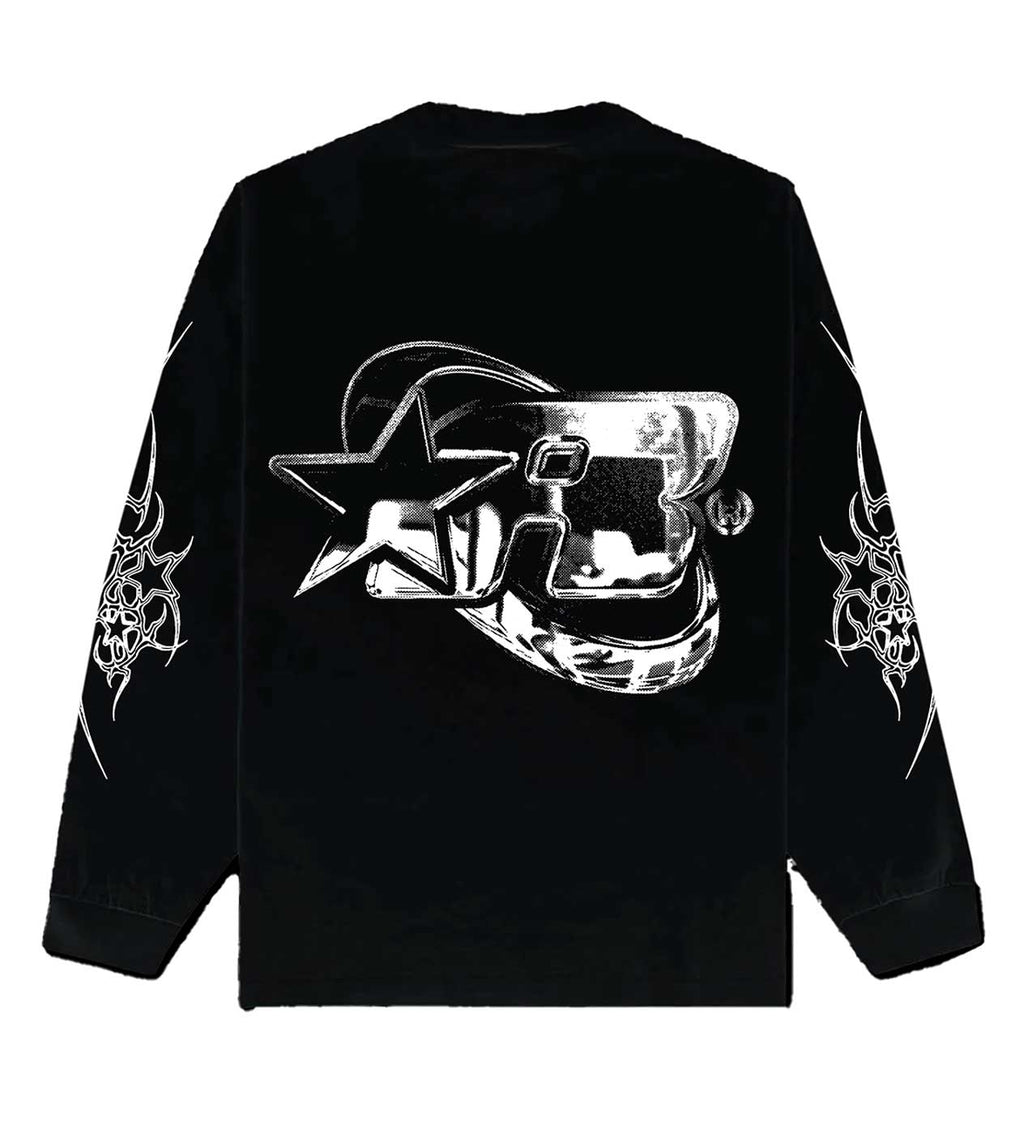Restock AR Chrome Logo L/S Tee Black