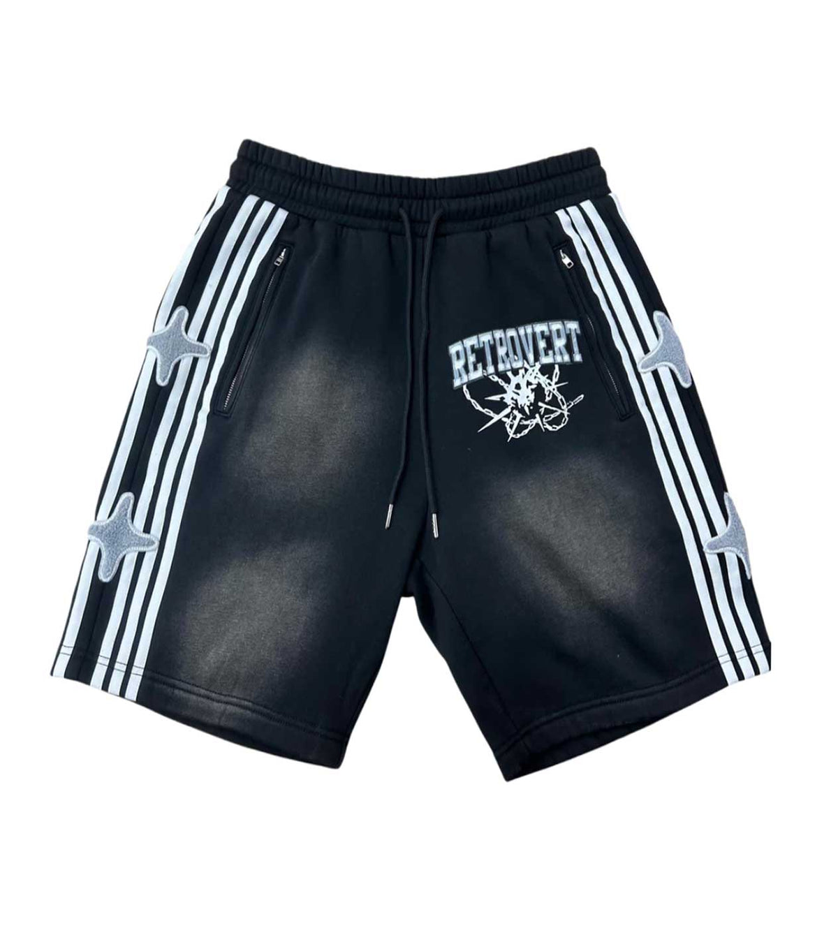 Retrovert Star Track Shorts Black