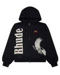 Rhude Eagle Pass Zip Up Hoodie Black