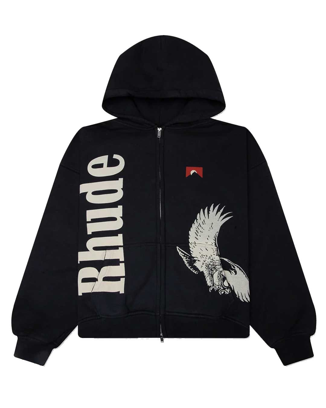 Rhude Eagle Pass Zip Up Hoodie Black