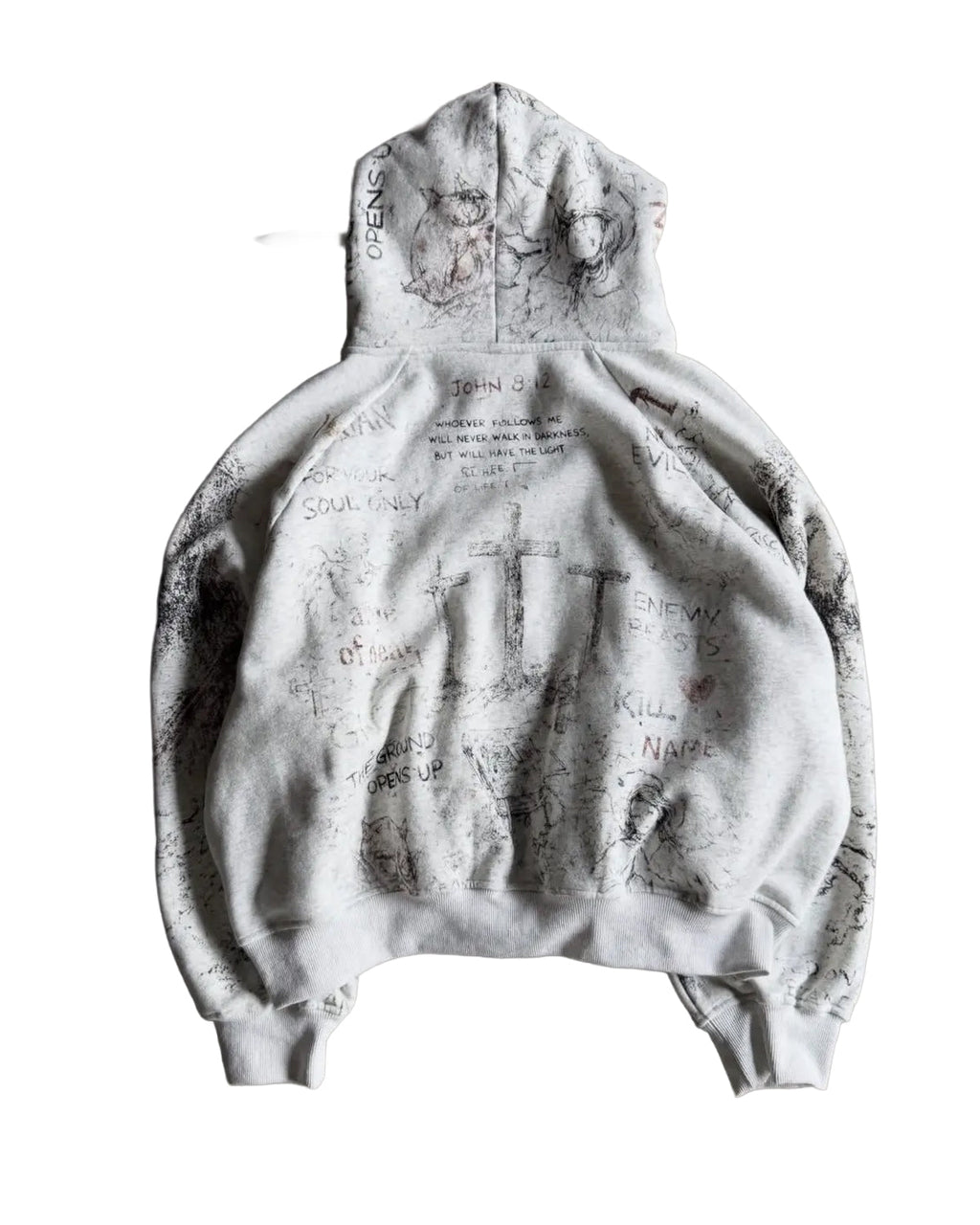 Righteous Fear No Evil Hoodie Grey