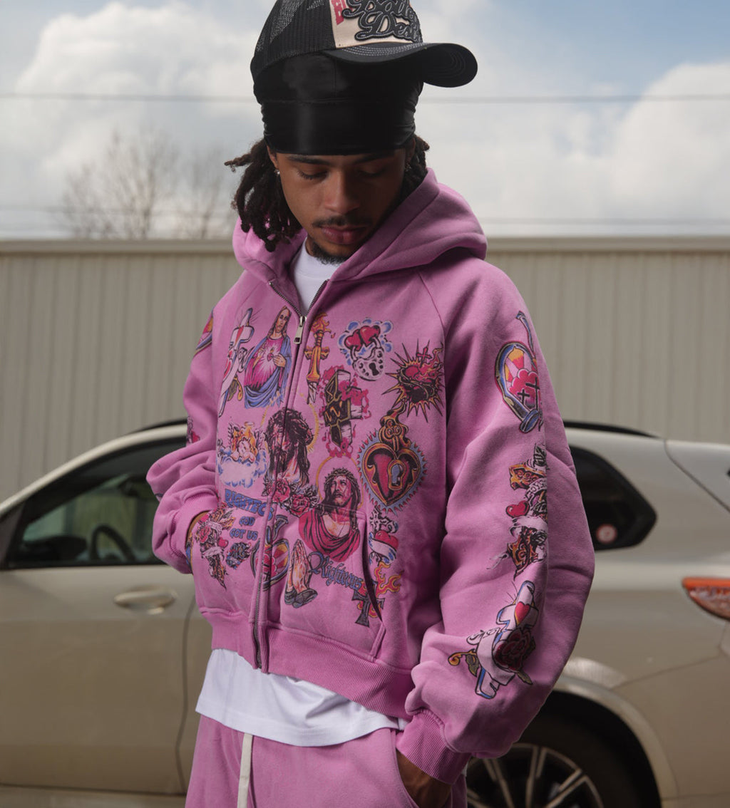 Righteous Risen King Zip Up Hoodie Purple